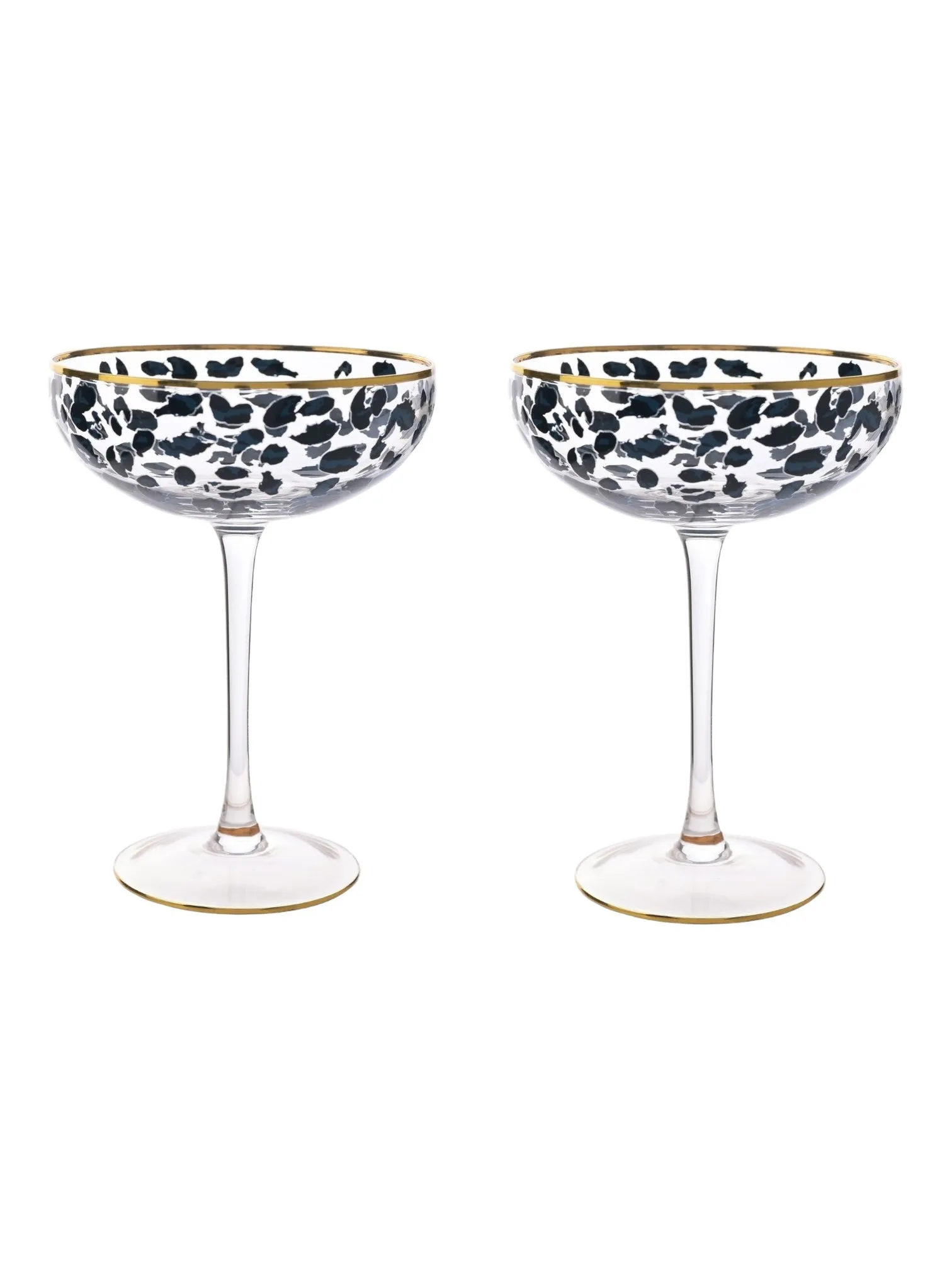 Frida Leopard Print Coupe Cocktail Glasses