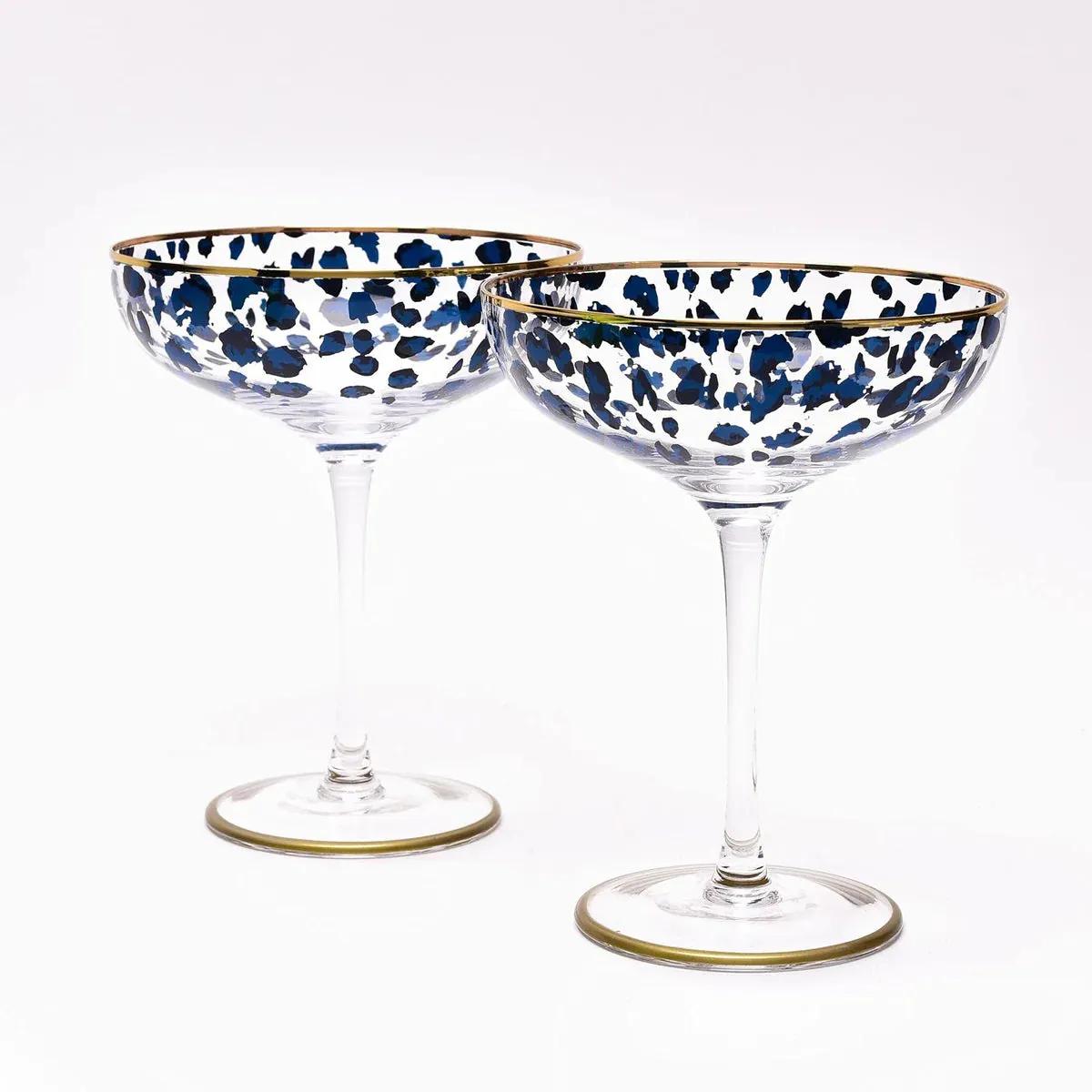 Frida Leopard Print Coupe Cocktail Glasses