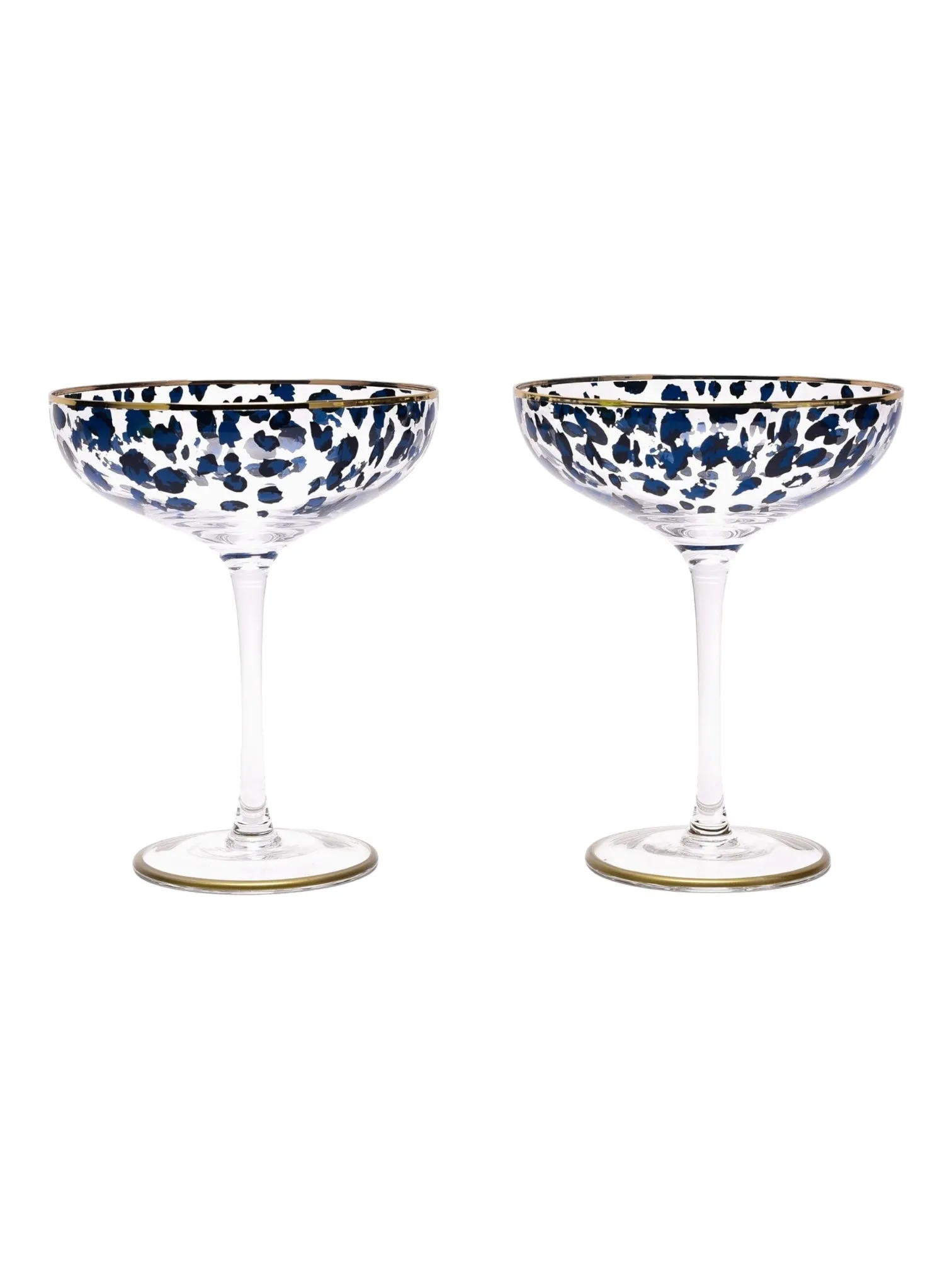 Frida Leopard Print Coupe Cocktail Glasses