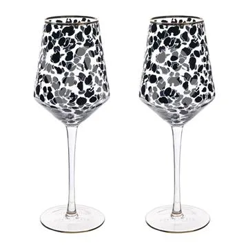 Frida Leopard Print Wine Glasses