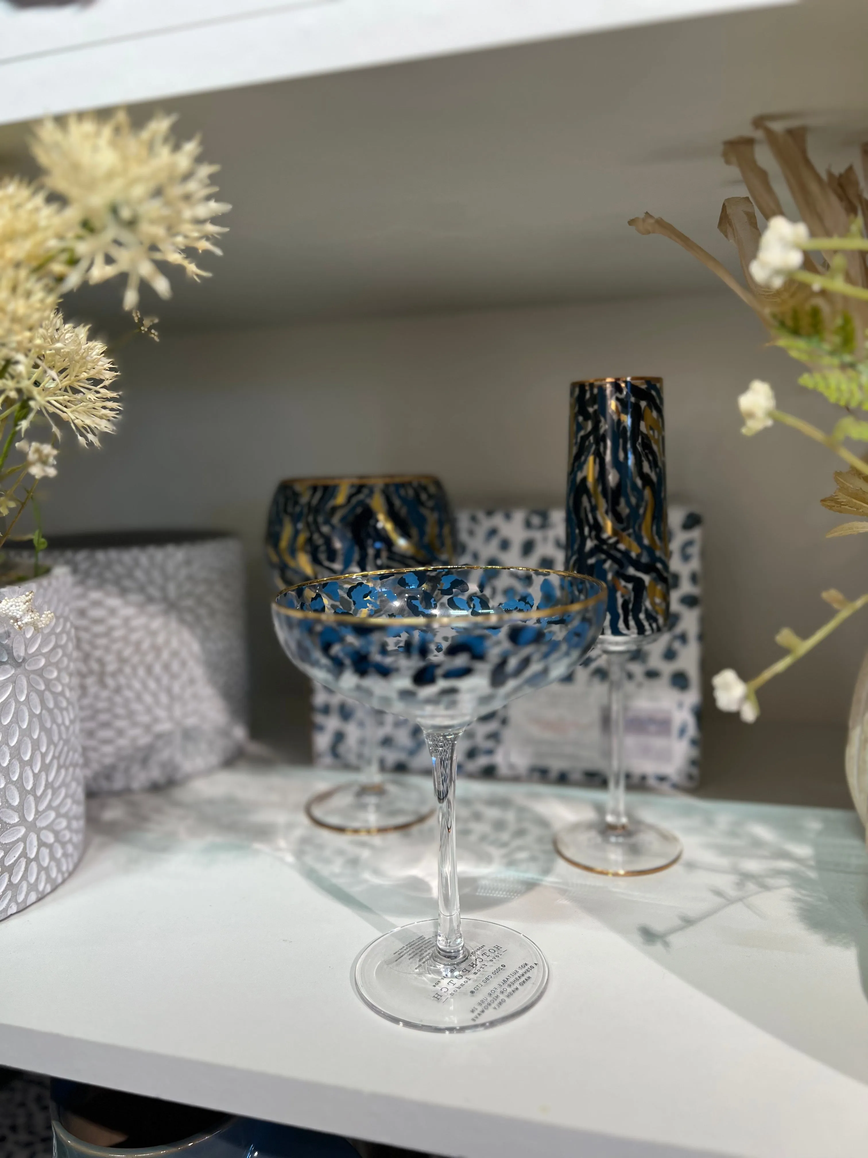 Frida Leopard Print Wine Glasses