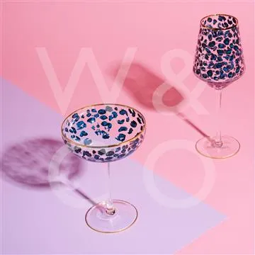Frida Leopard Print Wine Glasses