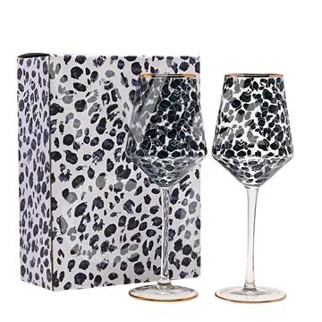 Frida Leopard Print Wine Glasses