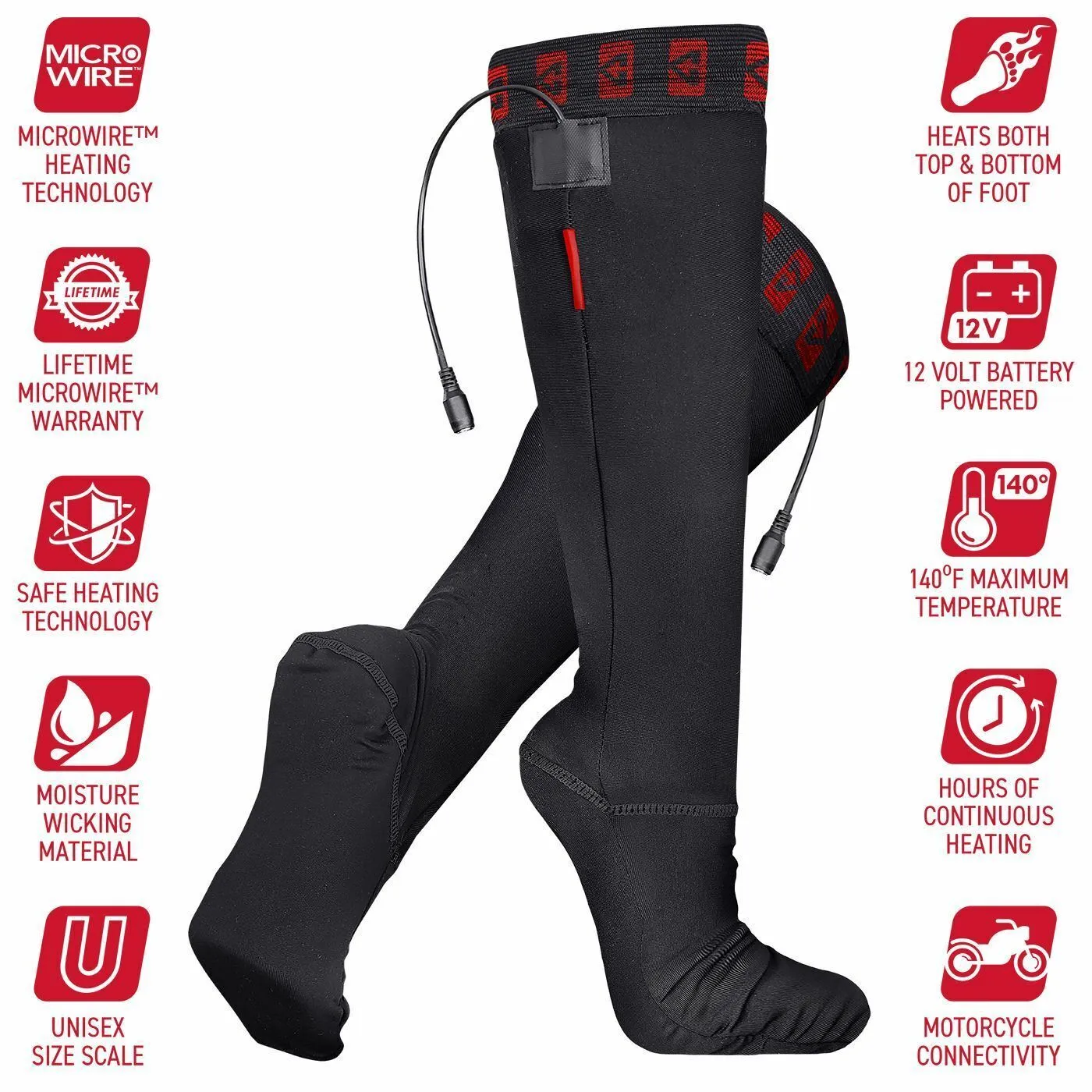 Gerbing 12v Heated Sock Liners - Motorcycle Snowmobile ATV/UTV Snow