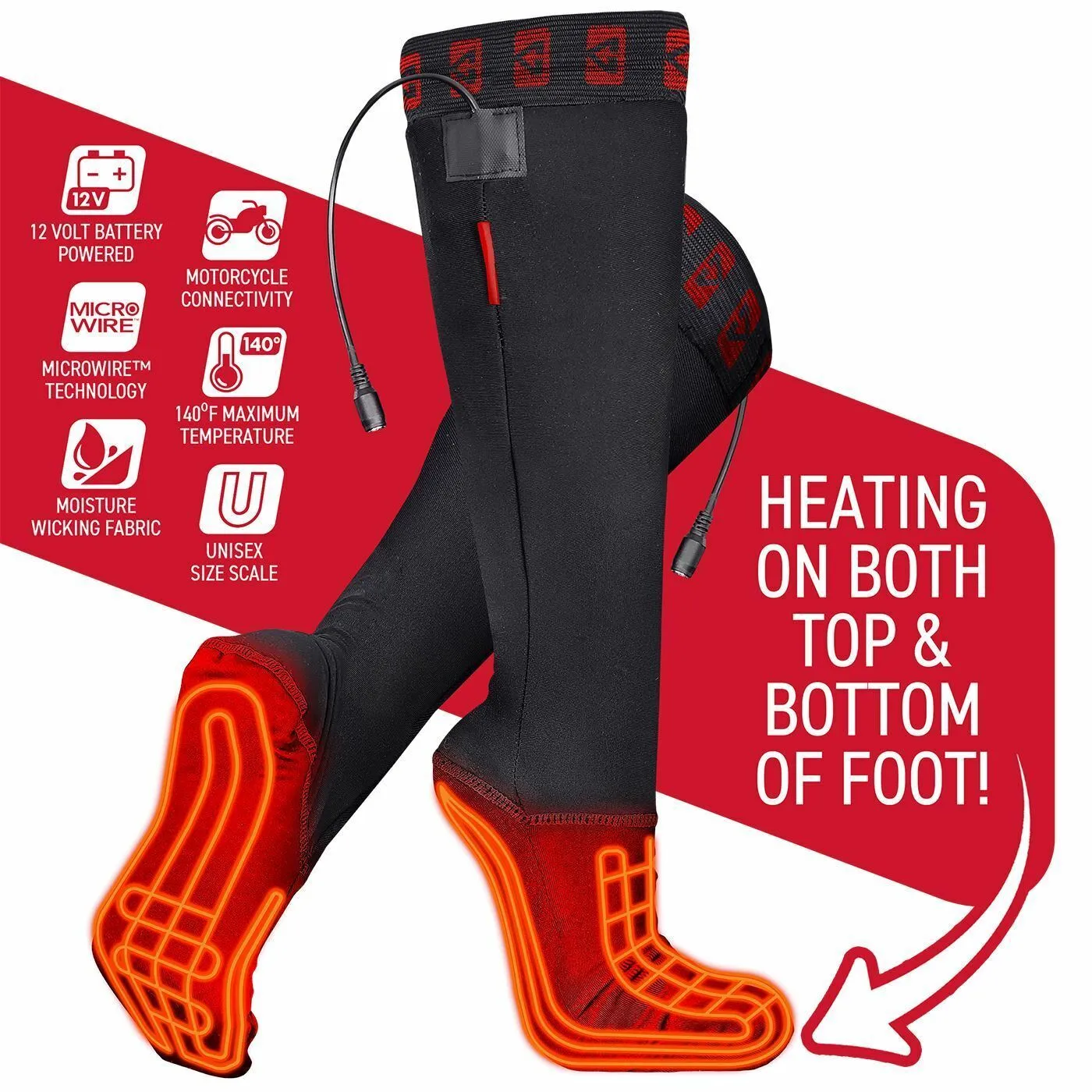 Gerbing 12v Heated Sock Liners - Motorcycle Snowmobile ATV/UTV Snow