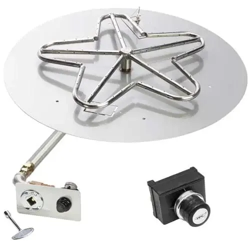 HPC Fire 54" Round Flat Pan Electronic Ignition Fire Pit Insert