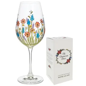 Jennifer McAteer 22cm Daisy Meadow Wine Glass