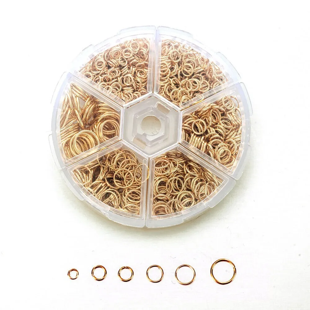 Jump ring kit, 1415pcs assorted sizes, Gold or silver, Nickel free