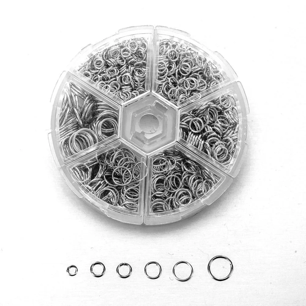 Jump ring kit, 1415pcs assorted sizes, Gold or silver, Nickel free