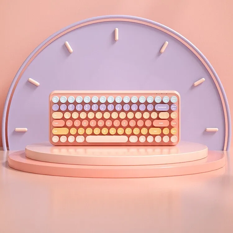 Kawaii Pink Aesthetic Wireless Keyboard And Mouse Set