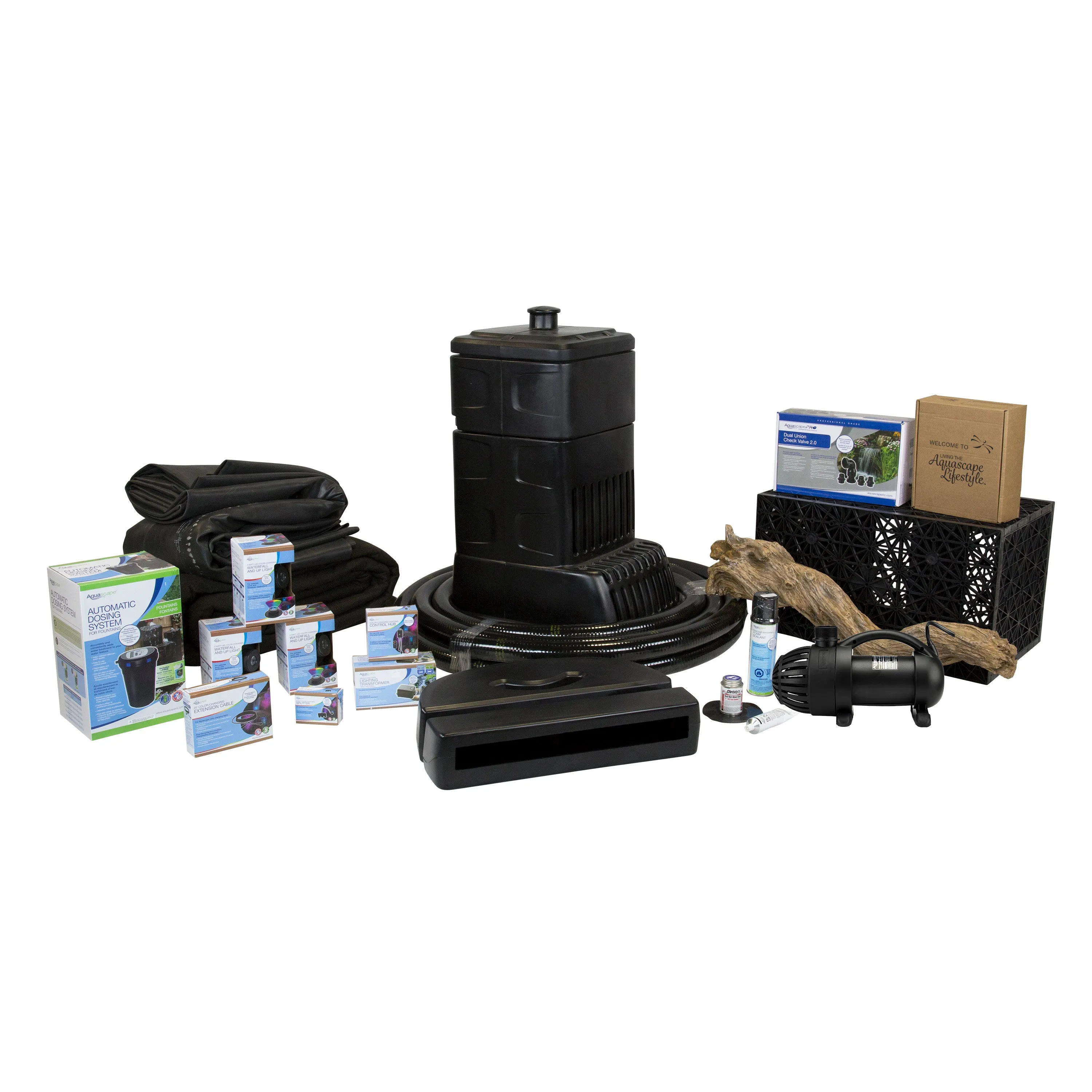 Large Deluxe Pondless Waterfall Kit 26' Stream Aquasurge 4000-8000 Adjustable Flow Pond Pump