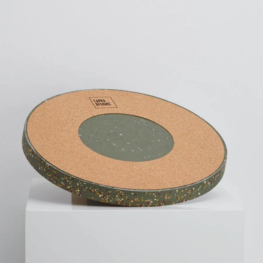 Large Terrazzo Round Tray -  Salt
