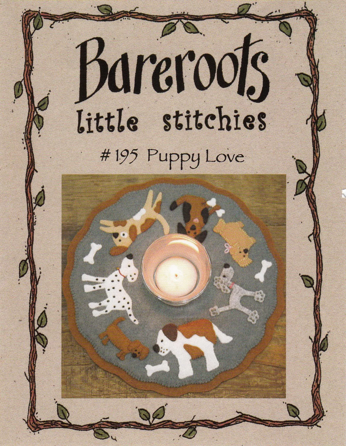 Little Stitchies - Puppy Love Candle Mat / Pattern   Material