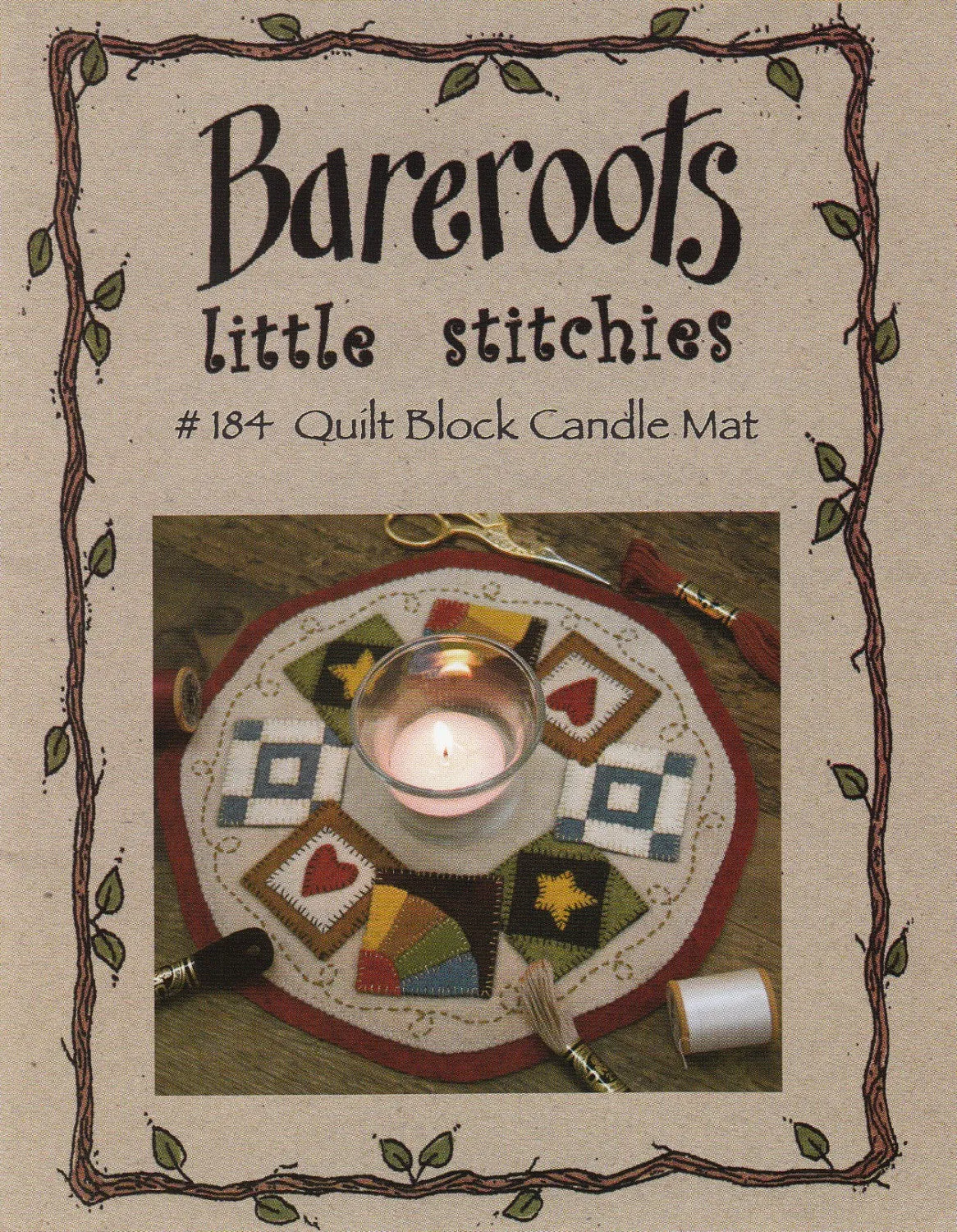 Little Stitchies - Quilt Block Candle Mat / Pattern   Material