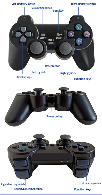 (M8 64G Built-in 20000 Games) 4K Wireless Retro HDMI Video Game Console with Dual Controllers - Supports Multiple Emulators