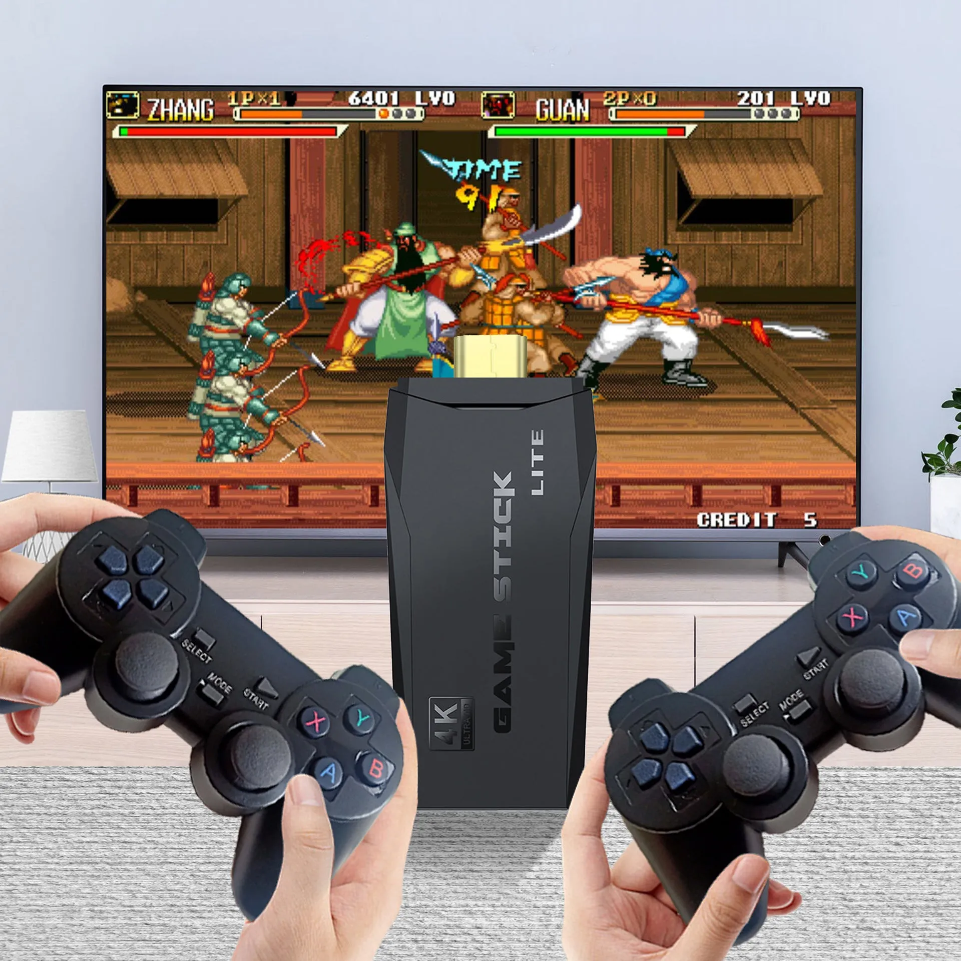 (M8 64G Built-in 20000 Games) 4K Wireless Retro HDMI Video Game Console with Dual Controllers - Supports Multiple Emulators