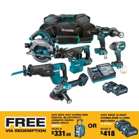 Makita DK0191G601 6 Piece 40V Max XGT Combo Kit