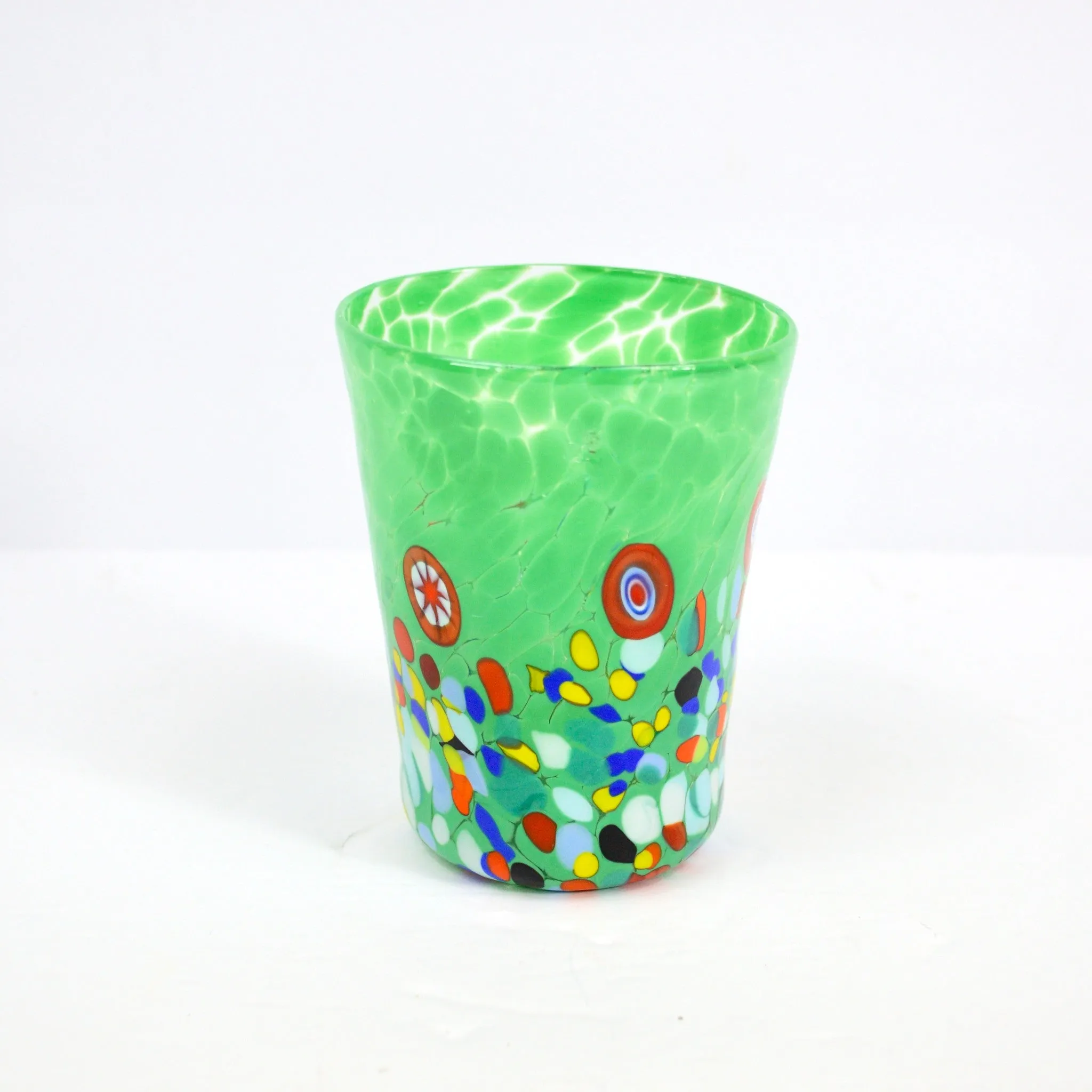 Medici Murano Glass Tumbler, Millefiori Drinking Glasses