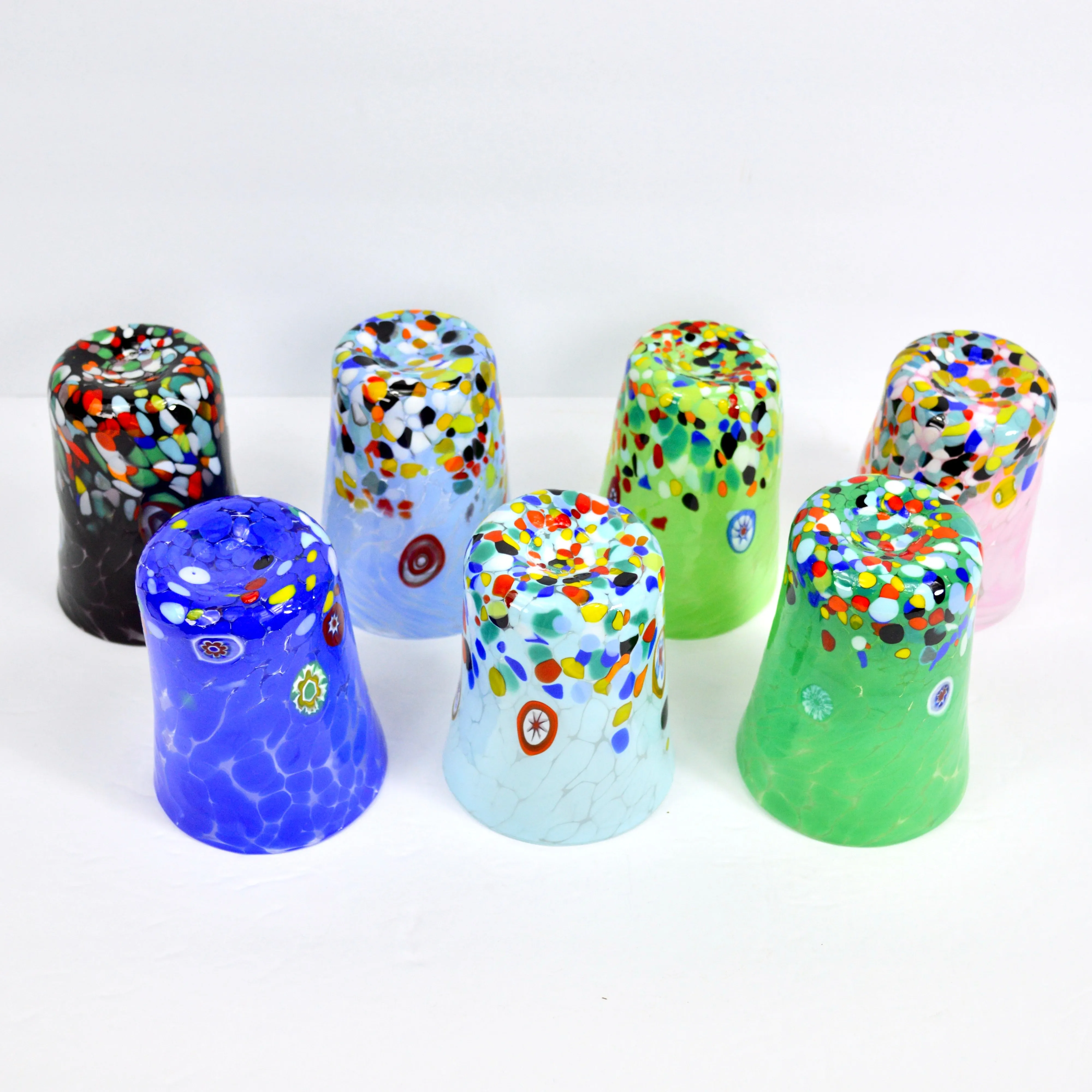 Medici Murano Glass Tumbler, Millefiori Drinking Glasses