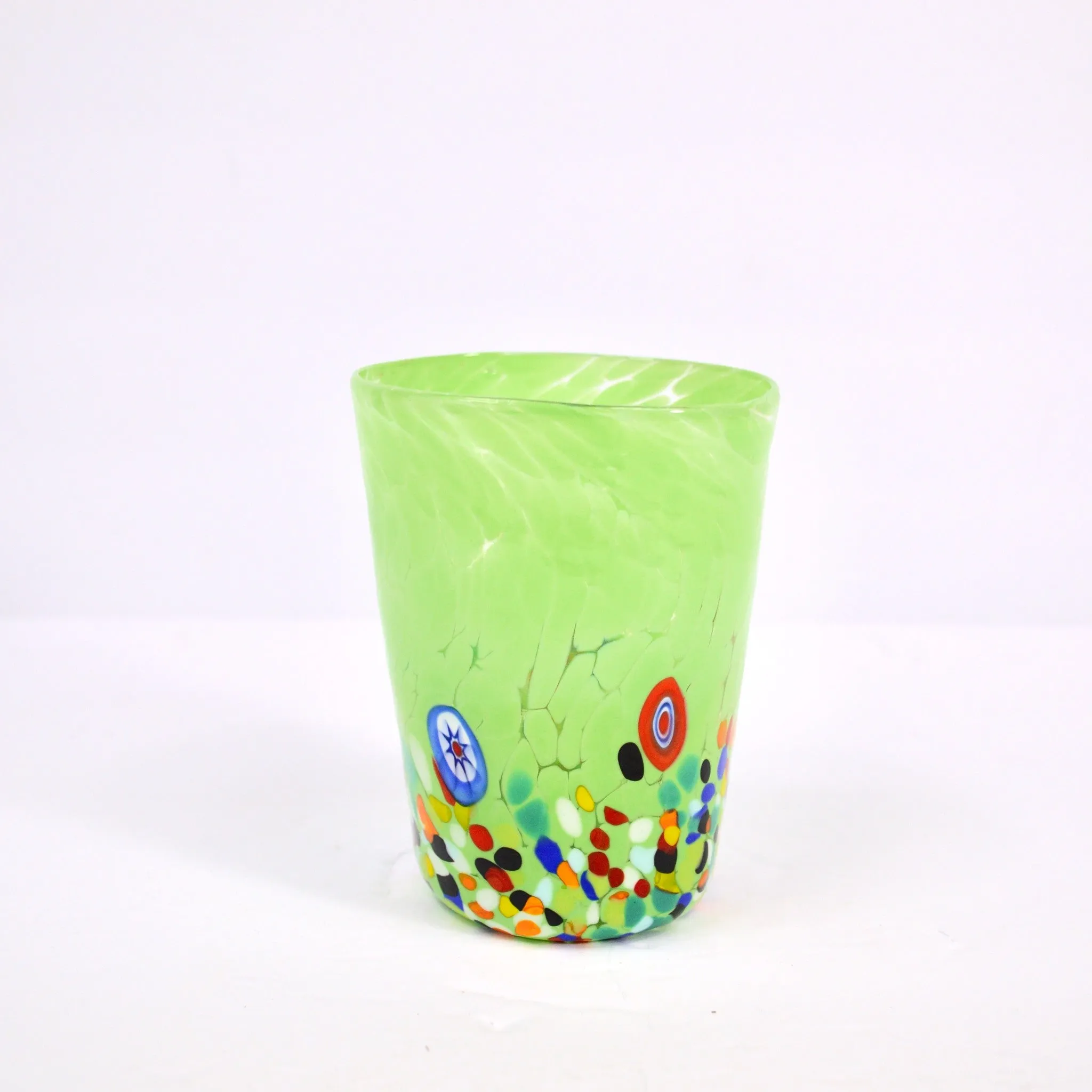 Medici Murano Glass Tumbler, Millefiori Drinking Glasses