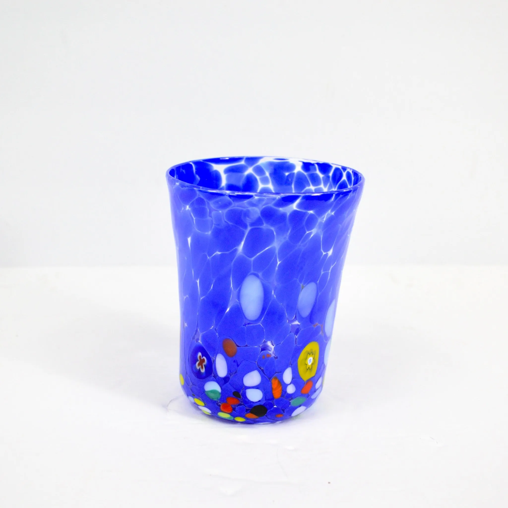 Medici Murano Glass Tumbler, Millefiori Drinking Glasses