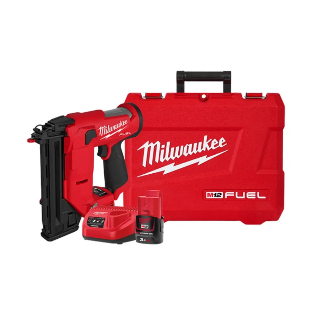 Milwaukee M12FCN18GS301C 12V 3.0Ah FUEL Cordless 18 Gauge Compact Brad Nailer Combo Kit