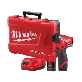 Milwaukee M12FID2202C 12V 2.0Ah 1/4" Hex FUEL Cordless Impact Driver Combo Kit