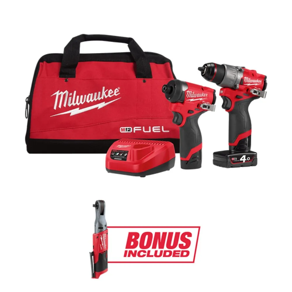 Milwaukee M12FPP2A2B422B 2 Piece 12V 2.0Ah / 4.0Ah Cordless Combo Kit