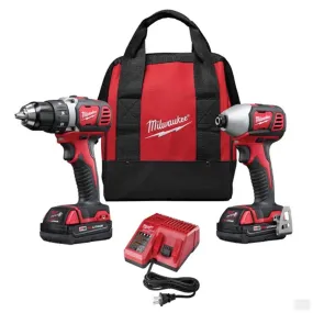Milwaukee M18 Cordless LITHIUM-ION 2-Tool Combo Kit Compact Drill/Driver and Hex Impact Driver 3696-22
