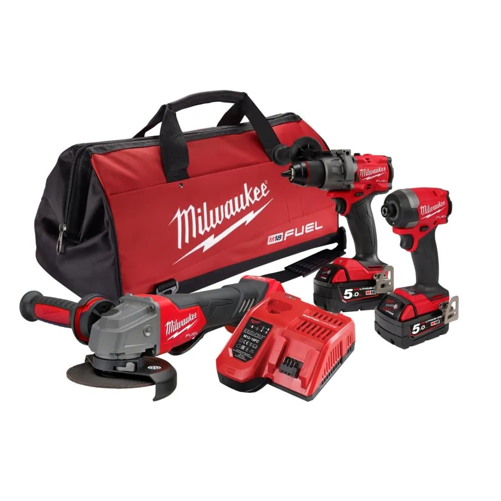 Milwaukee M18FPP3A3502B 3 Piece 18V 5.0Ah FUEL Cordless Combo Kit
