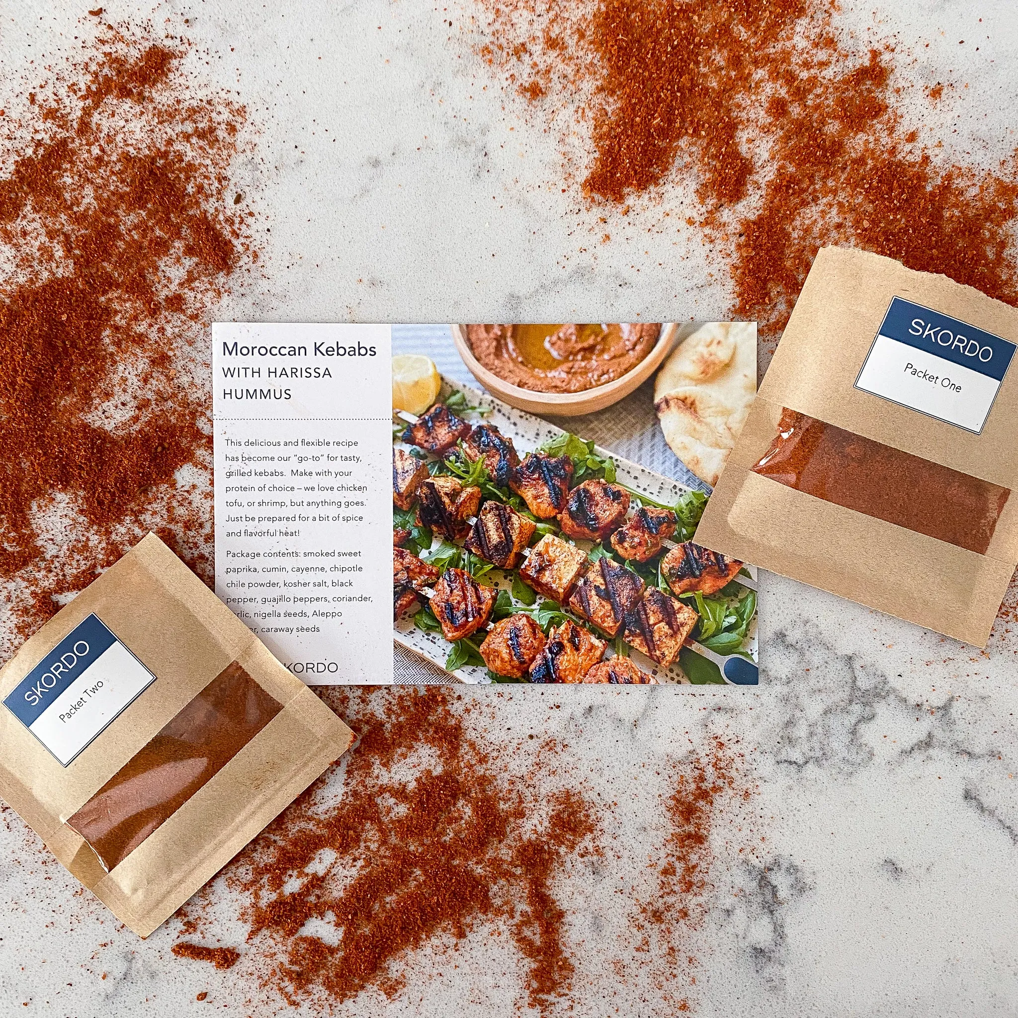 Moroccan Kebabs with Harissa Hummus Recipe Kit