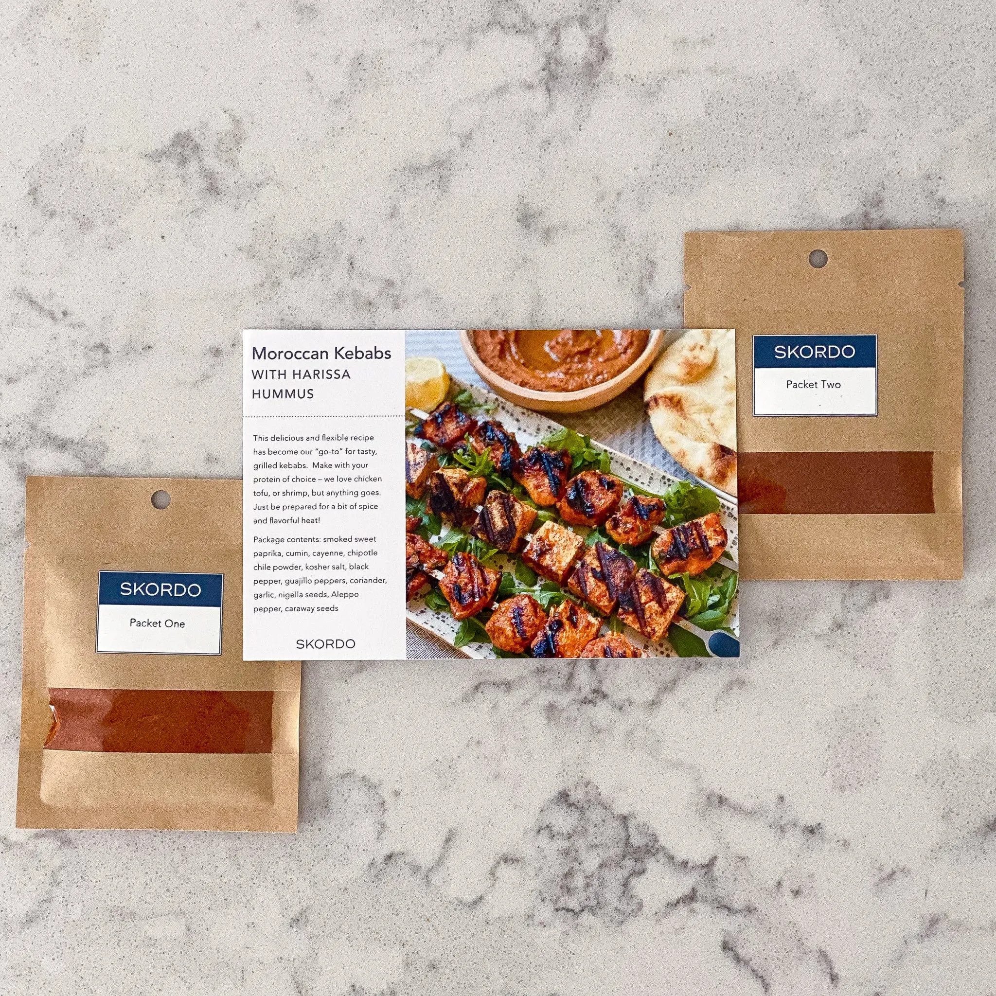 Moroccan Kebabs with Harissa Hummus Recipe Kit