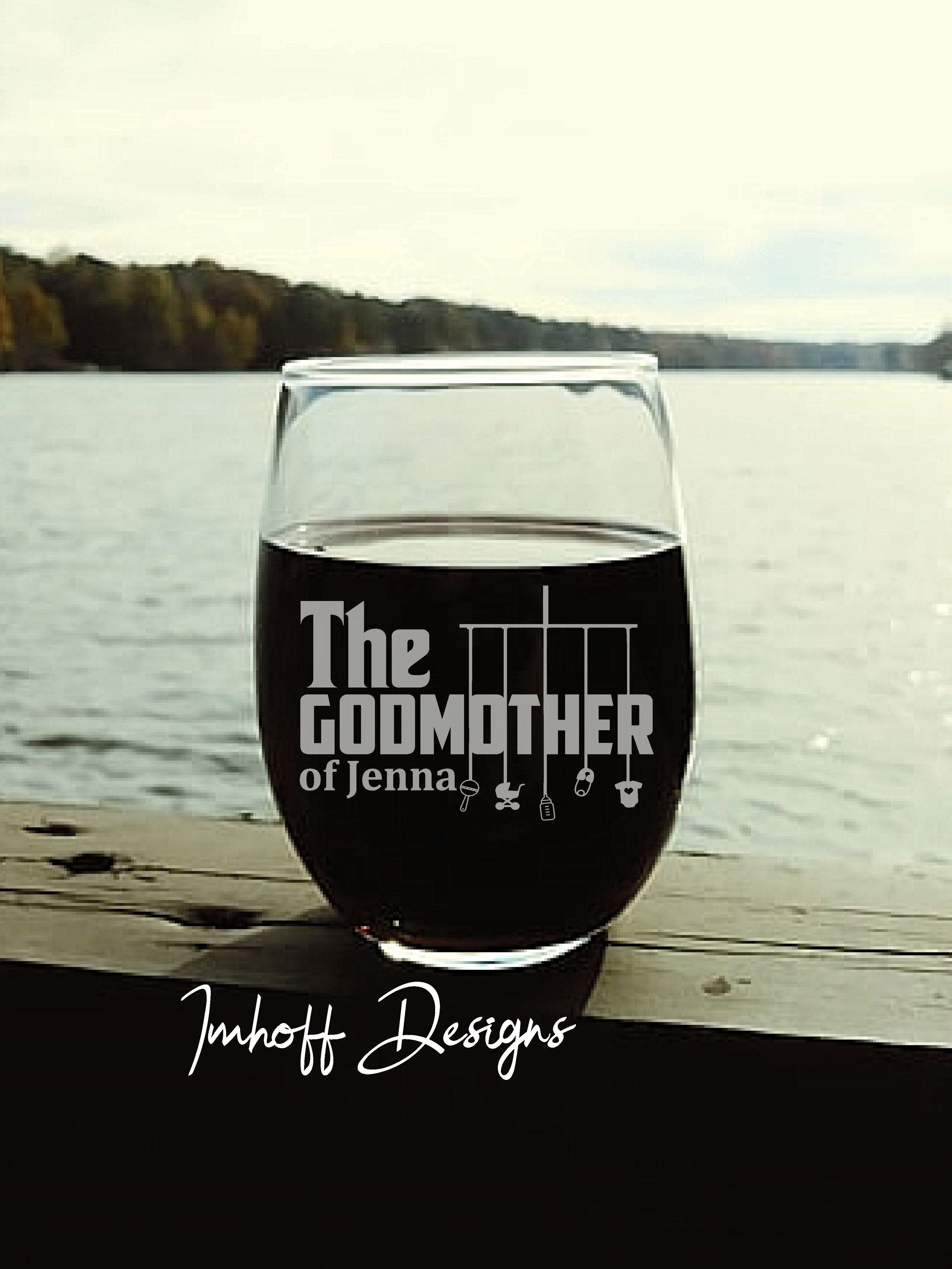Personalized Godmother Gift | Wine Glass | Godmother Mobile