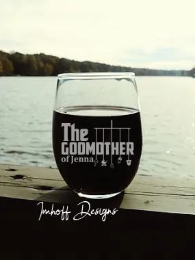 Personalized Godmother Gift | Wine Glass | Godmother Mobile