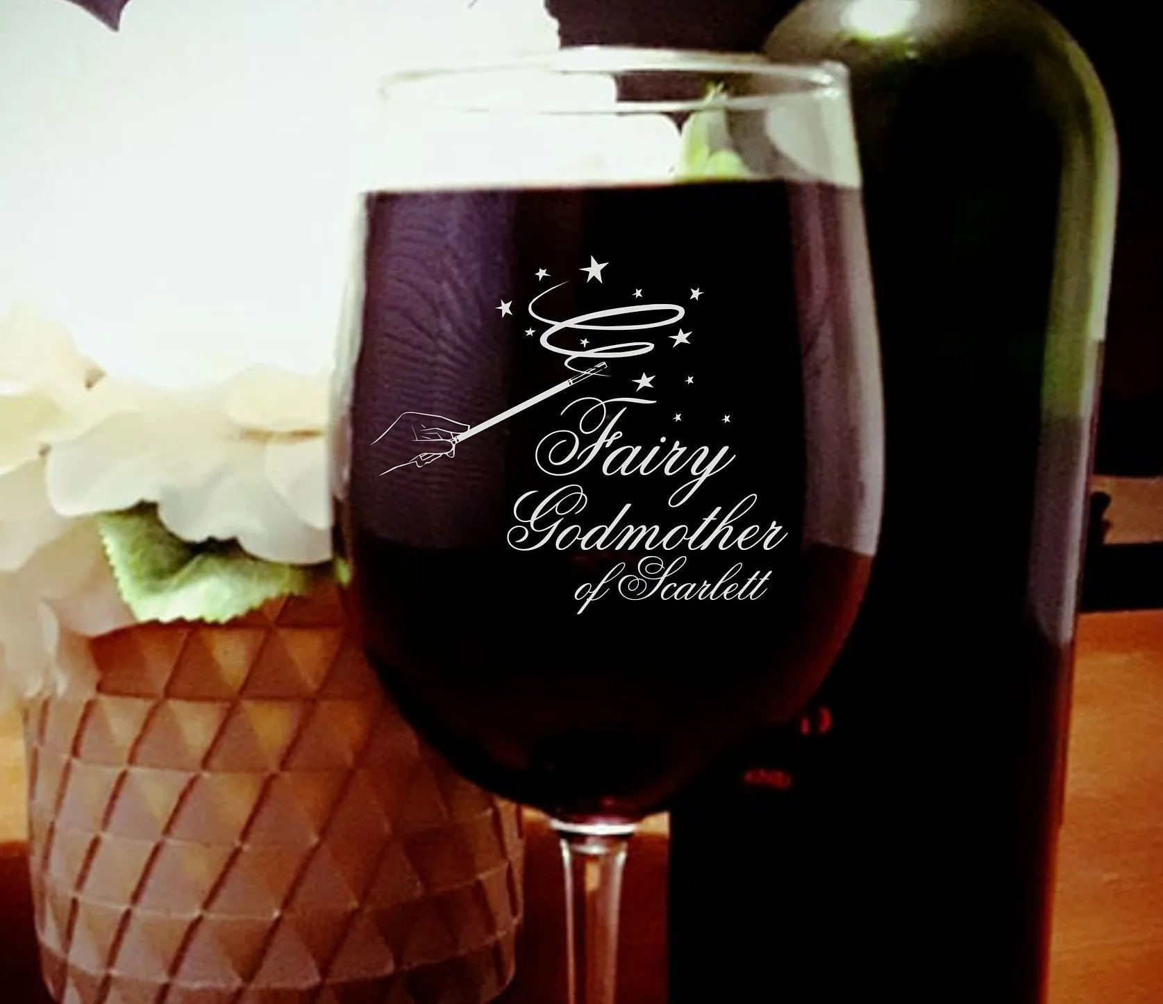 Personalized Godmother Gift | Wine Glass