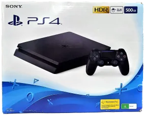 PlayStation 4 Slim Console 500GB   1 Wireless Dual Shock Controller Boxed (Pre-Owned)