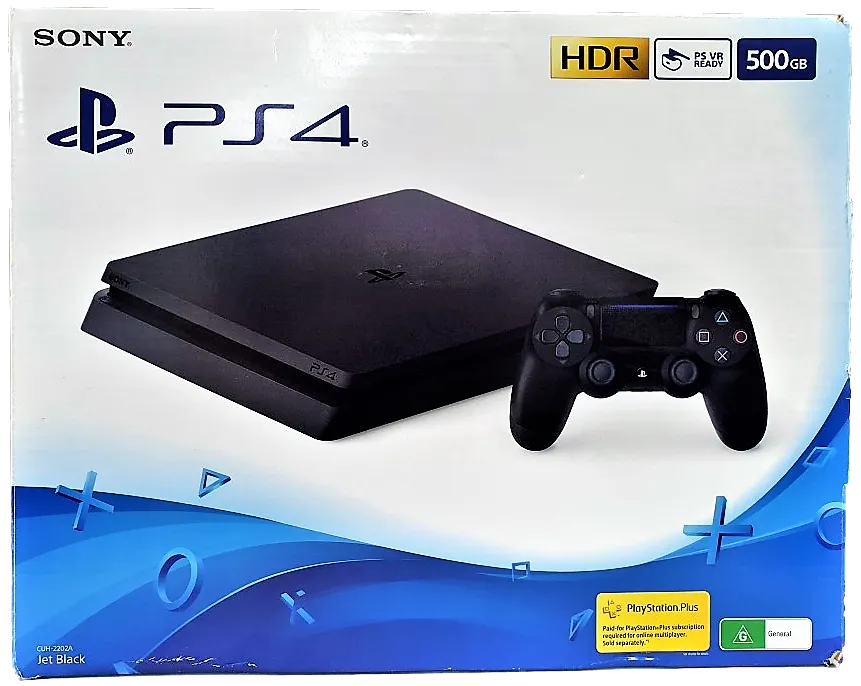 PlayStation 4 Slim Console 500GB   1 Wireless Dual Shock Controller Boxed (Pre-Owned)