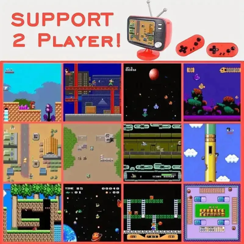 Portable Retro 8-Bit Dual Game Console