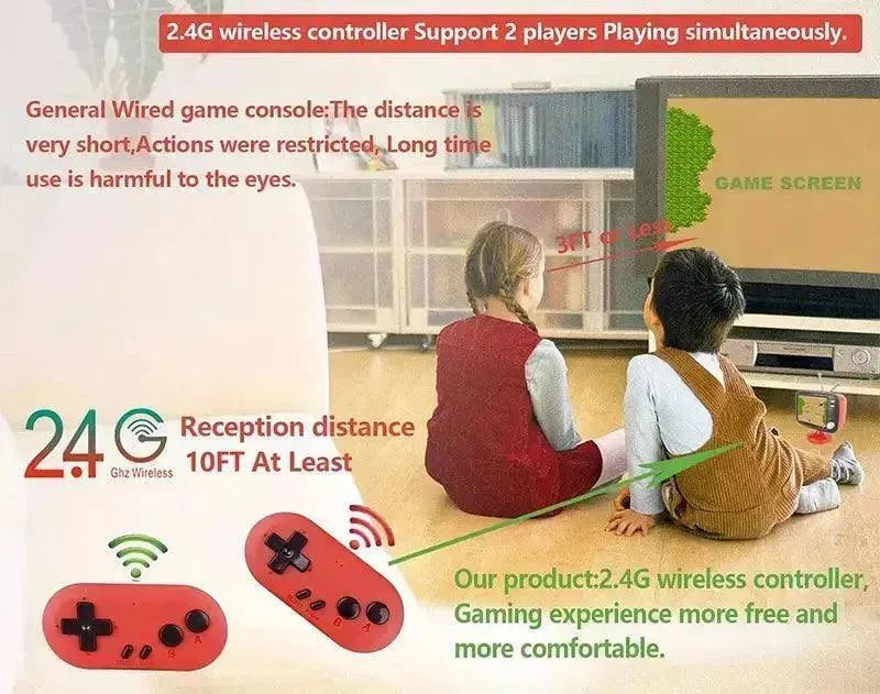 Portable Retro 8-Bit Dual Game Console