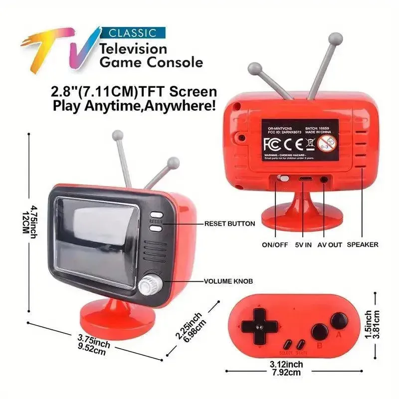 Portable Retro 8-Bit Dual Game Console