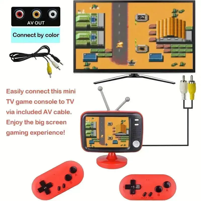 Portable Retro 8-Bit Dual Game Console