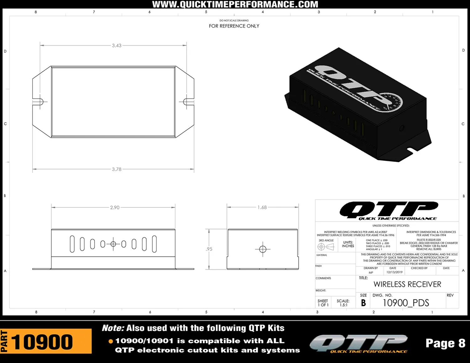 Quick Time Performance Wireless One Touch Remote Exhaust Cutout Controllers 10901
