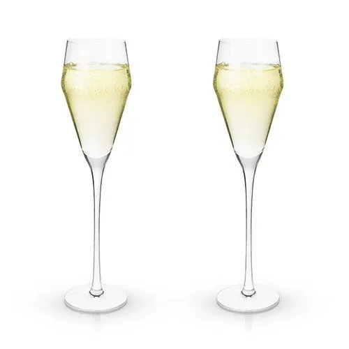 "Raye Angled Crystal Prosecco" Glasses (Set of 2)