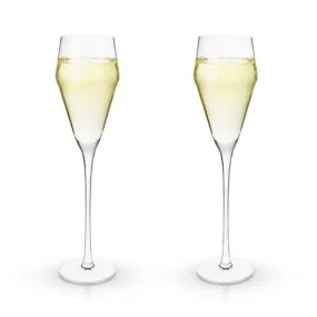 "Raye Angled Crystal Prosecco" Glasses (Set of 2)