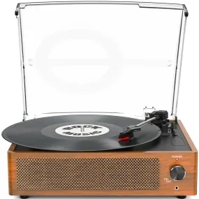 Record Player Turntable Bluetooth Vinyl Record Player Wireless Audio Turntable, Orange