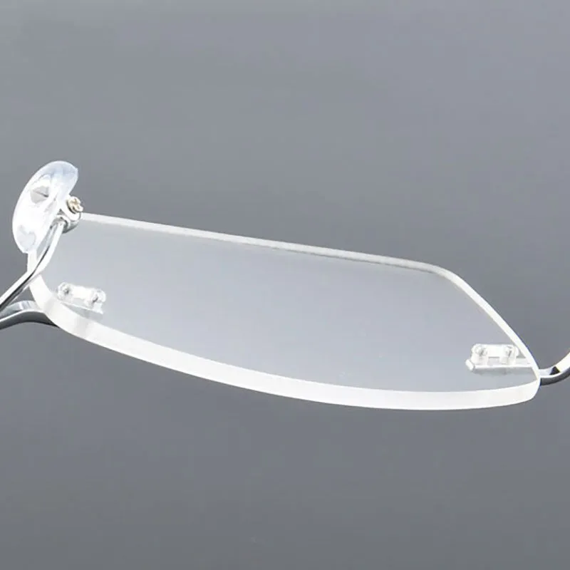 Reven Jate Men's Rimless Rectangle Titanium Eyeglasses 632