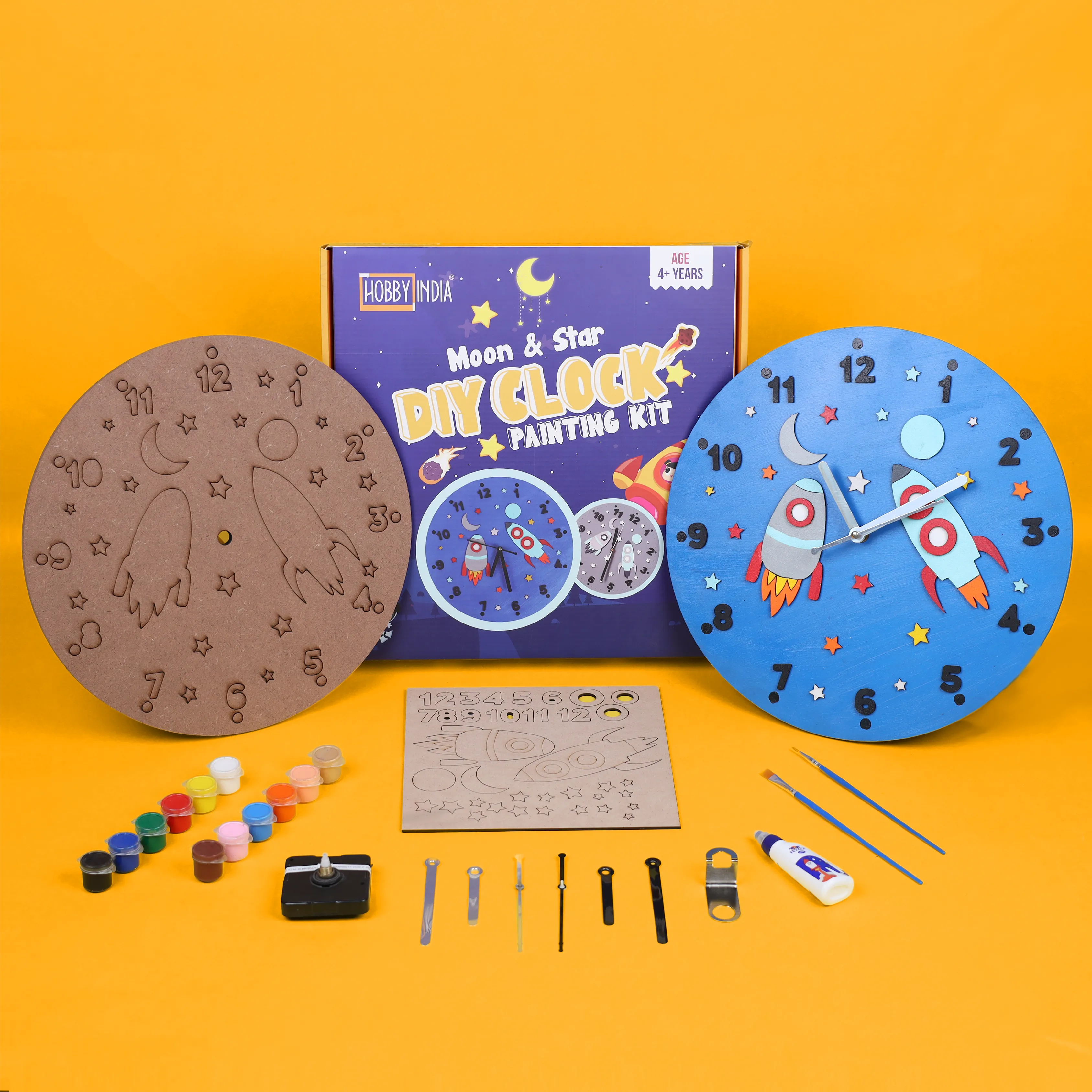 Rocket & Moon Wall Clock DIY Kits