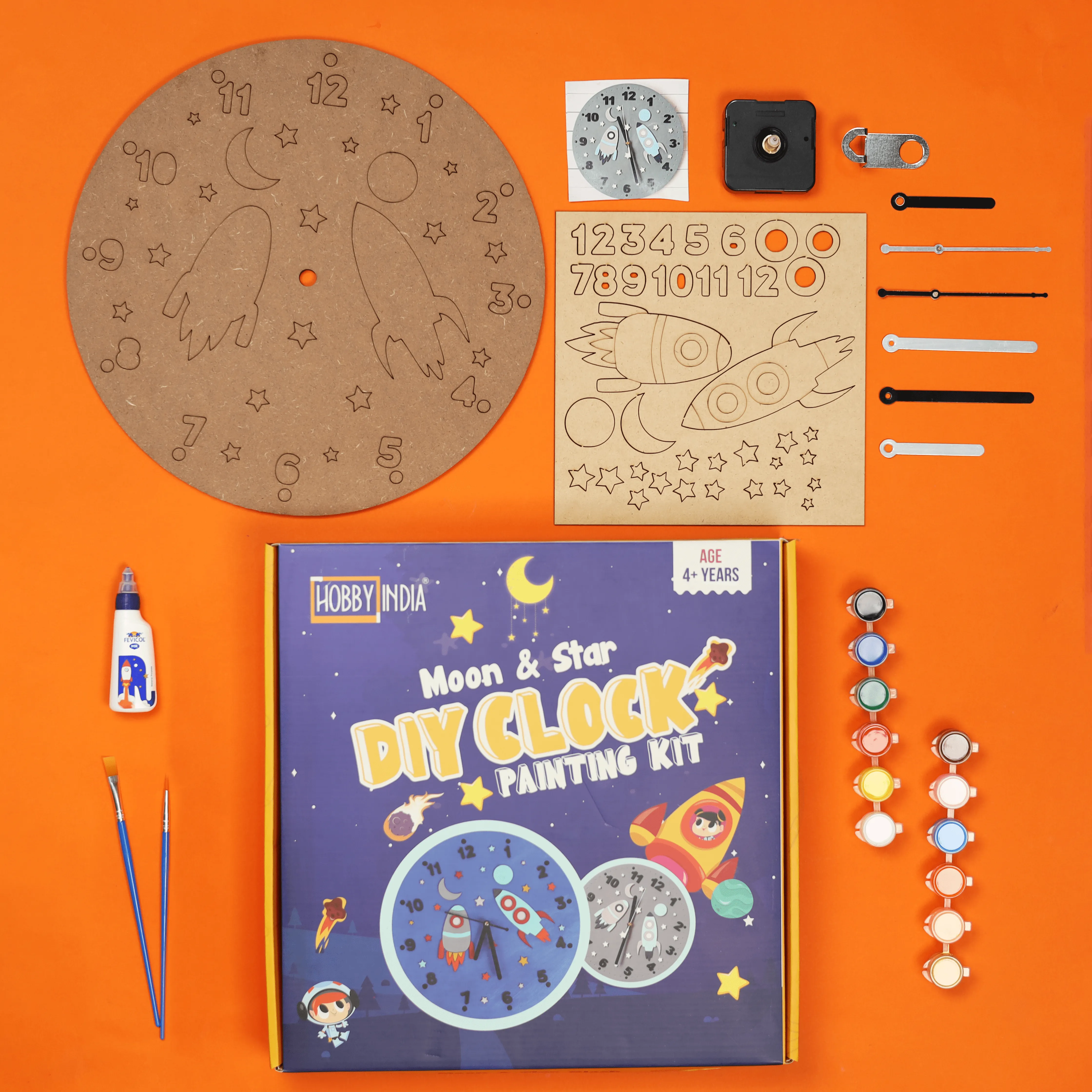 Rocket & Moon Wall Clock DIY Kits
