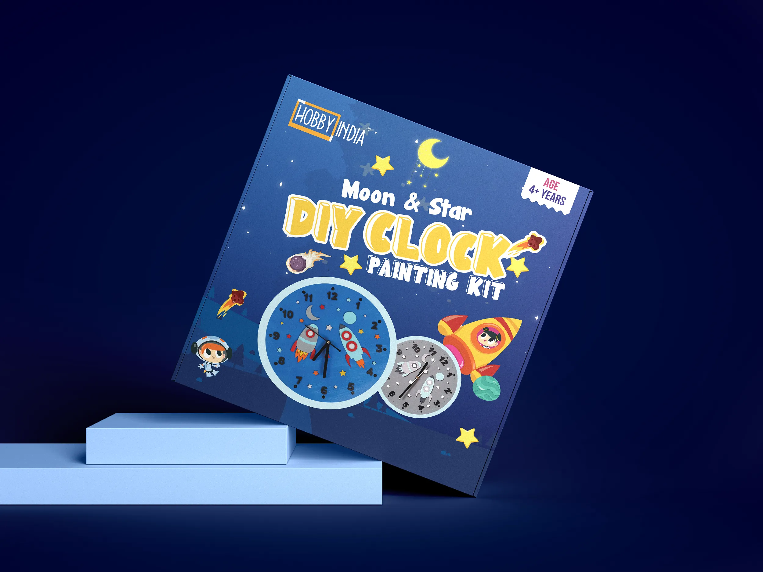 Rocket & Moon Wall Clock DIY Kits