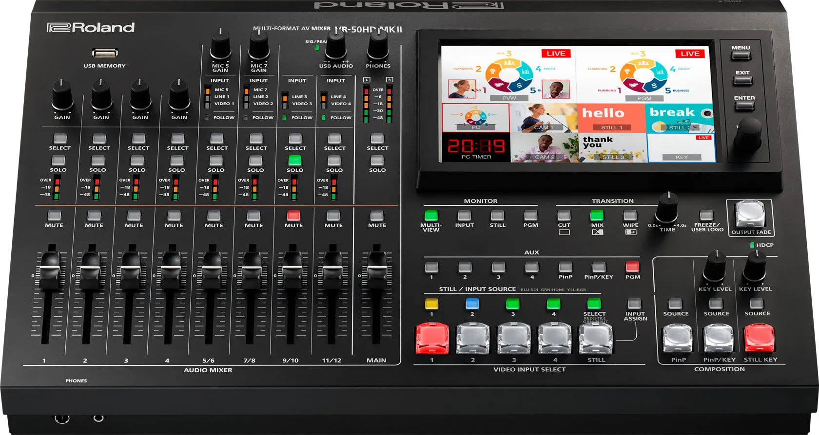 Roland VR-50HD MK II Multi-Format AV Mixer with USB 3.0 Streaming
